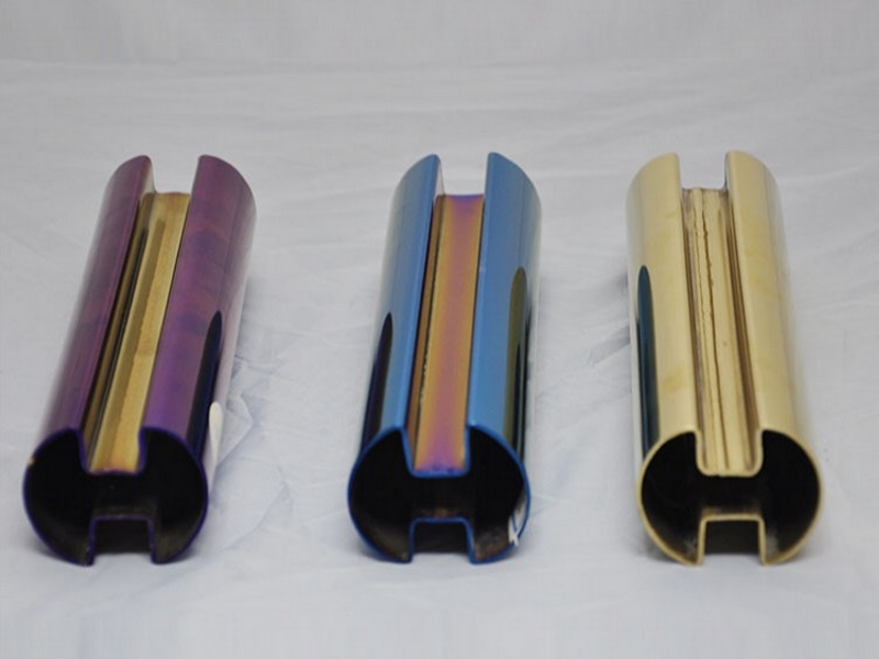 彩色不锈钢双槽圆管