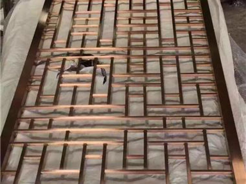 仿古铜色不锈钢隔断屏风镀色方法及及具体细节